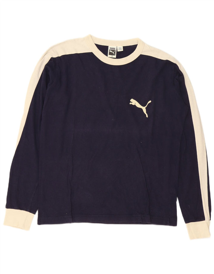 Puma Ανδρικό μακρυμάνικο μπλουζάκι από βαμβακερό μεσαίο μπλε ναυτικό