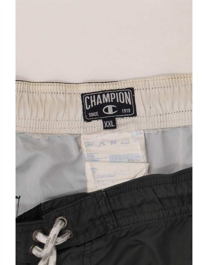 CHAMPION Mens Graphic Swimming Shorts 2XL  Black Polyester Vintage Champion and Second-Hand Champion from Messina Hembry 