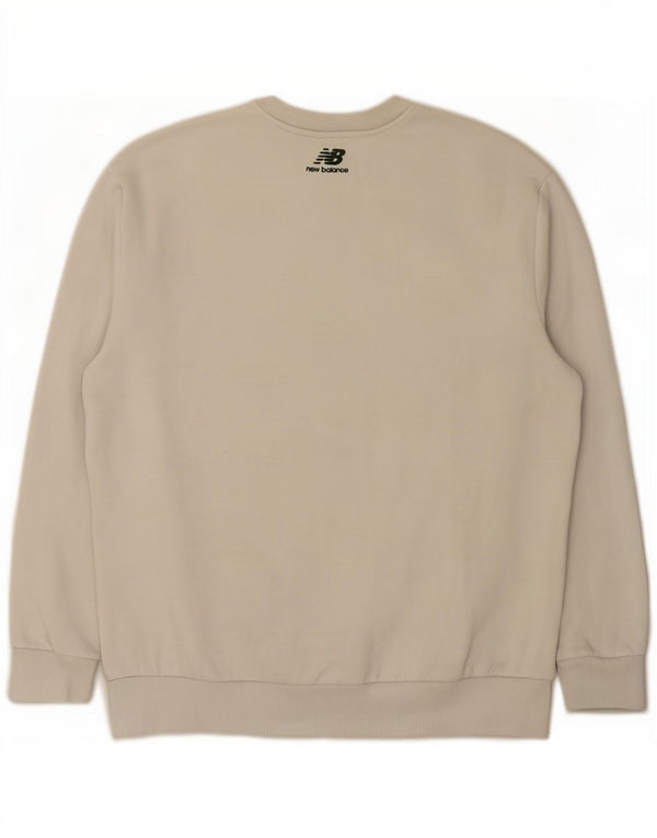New Balance Mens Graphic Sweatshirt Jumper Large White Cotton