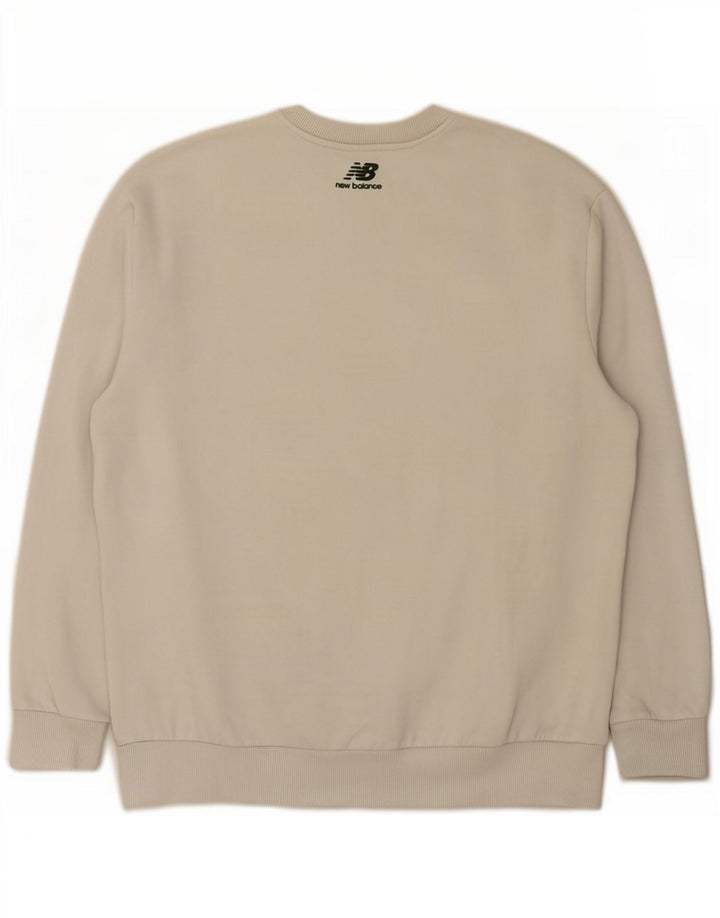 Ανδρικό γραφικό φούτερ New Balance Jumper μεγάλο λευκό βαμβακερό