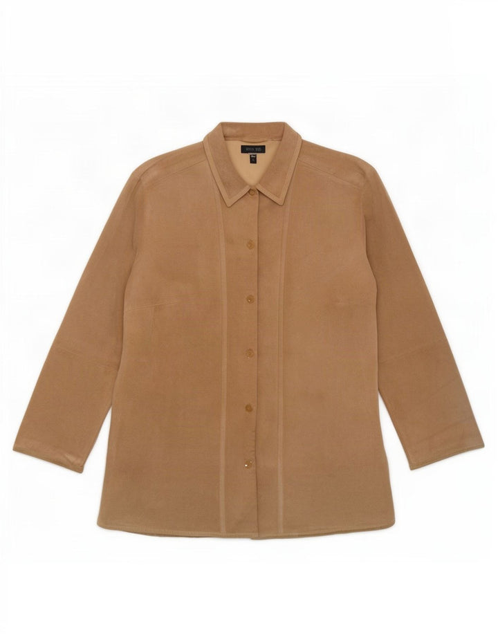 SAMOON Γυναικείο πουκάμισο Suede UK 20 2XL Δερμάτινο μπεζ