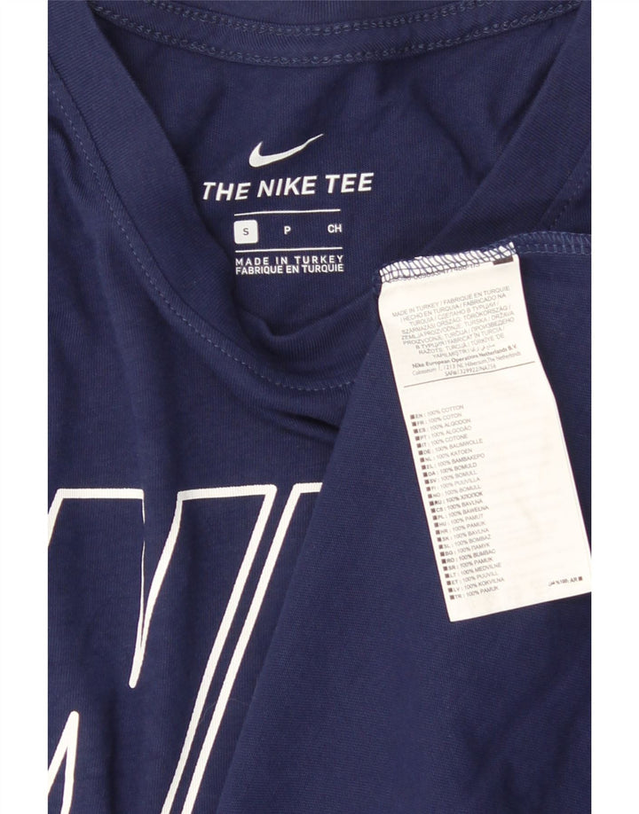 Ανδρικό γραφικό μπλουζάκι NIKE Μικρό βαμβακερό μπλε ναυτικό