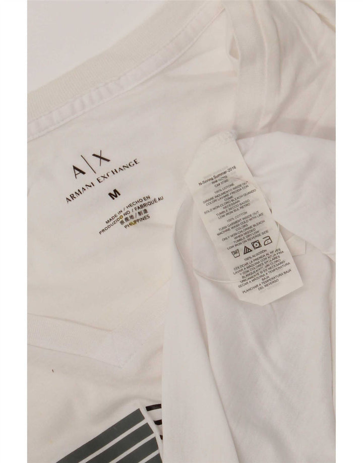 Ανδρικό γραφικό μπλουζάκι Armani Exchange Τοπ μεσαίο λευκό βαμβακερό