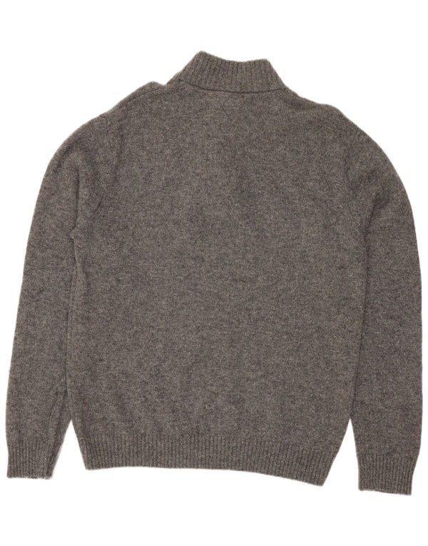 Crew Clothing Ανδρικό πουλόβερ με λαιμό με κουμπιά XL Γκρι μαλλί