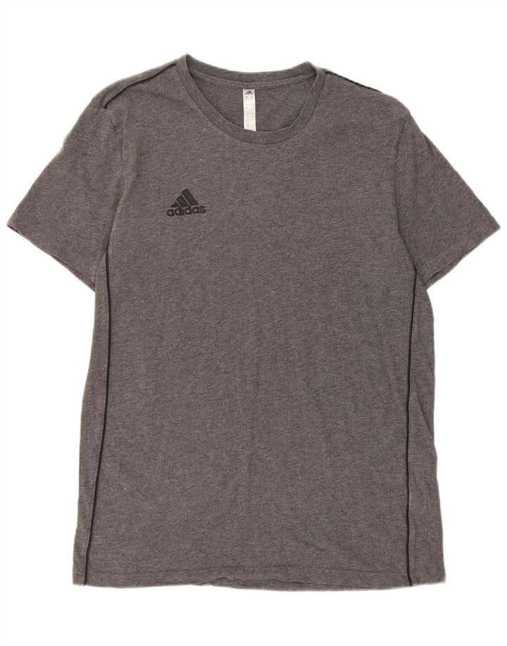 Ανδρικό T-Shirt Adidas Τοπ μεσαίο γκρι βαμβακερό