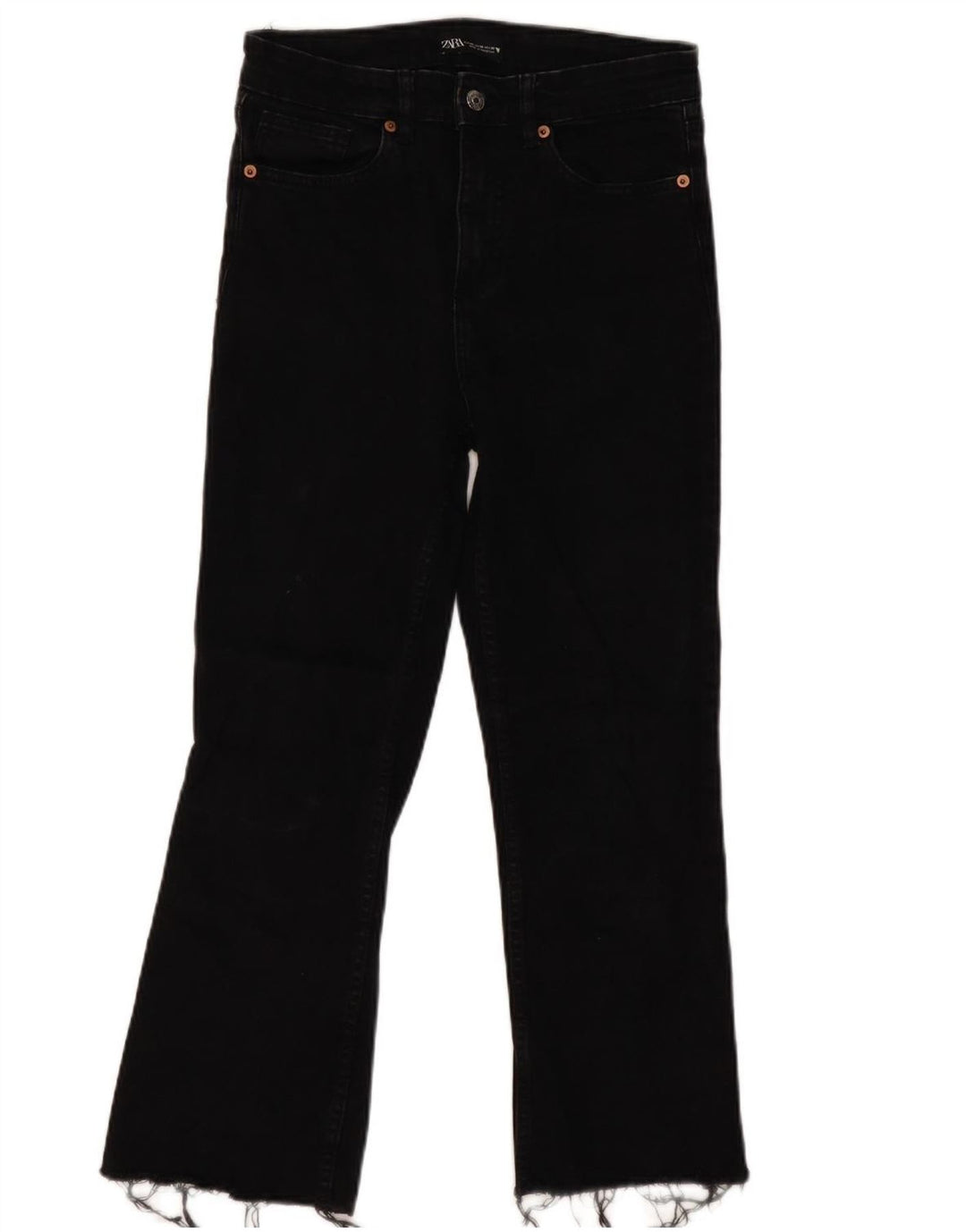 Zara Γυναικείο Cropped Jeans EU 40 Medium W30 L25 Μαύρο βαμβακερό