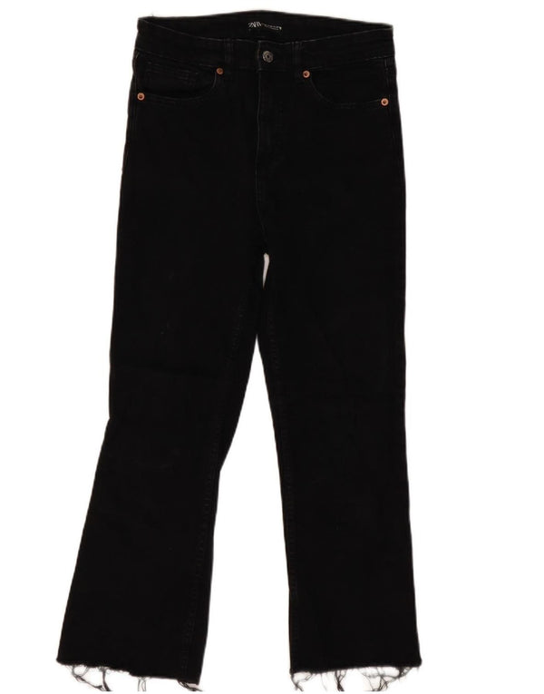 Zara Γυναικείο Cropped Jeans EU 40 Medium W30 L25 Μαύρο βαμβακερό