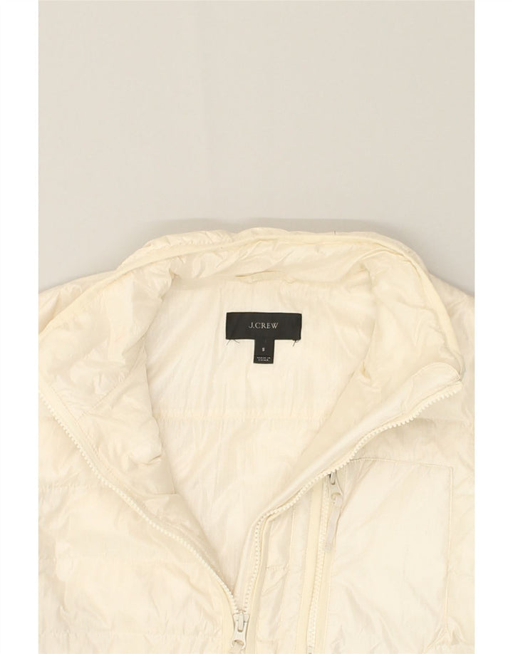 J. CREW Womens Padded Jacket UK 10 Small Off White Nylon | Vintage J. Crew | Thrift | Second-Hand J. Crew | Used Clothing | Messina Hembry 