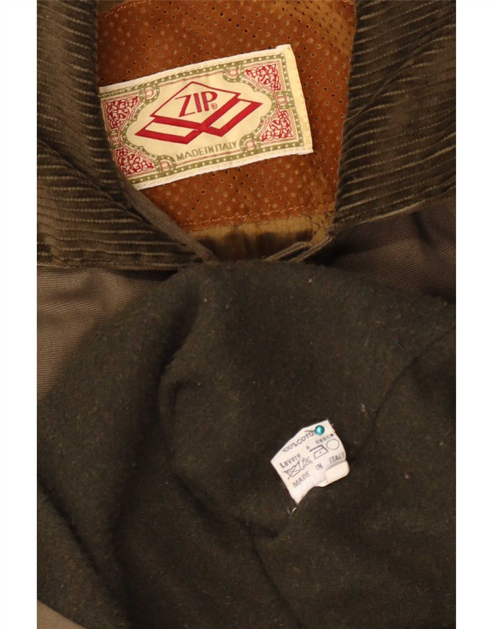 Γυναικείο παλτό Duffle με φερμουάρ UK 18 XL Χακί βαμβακερό