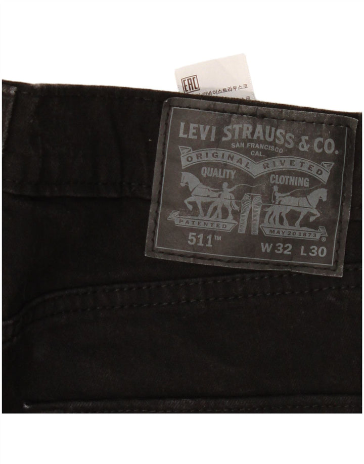 Levi's Mens 511 Slim Jeans W32 L30 Μαύρο βαμβακερό