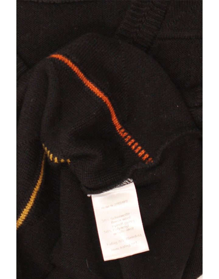 Γυναικείο γιλέκο VINTAGE Tank Top UK 14 Μεγάλο μαύρο ριγέ μαλλί