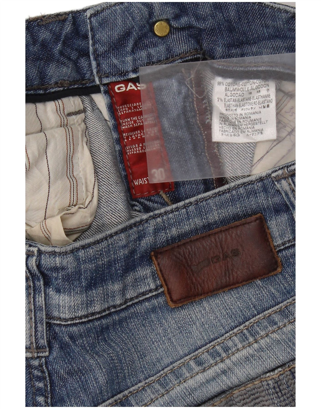 Gas Γυναικείο ίσιο τζιν W30 L31 Μπλε βαμβακερό