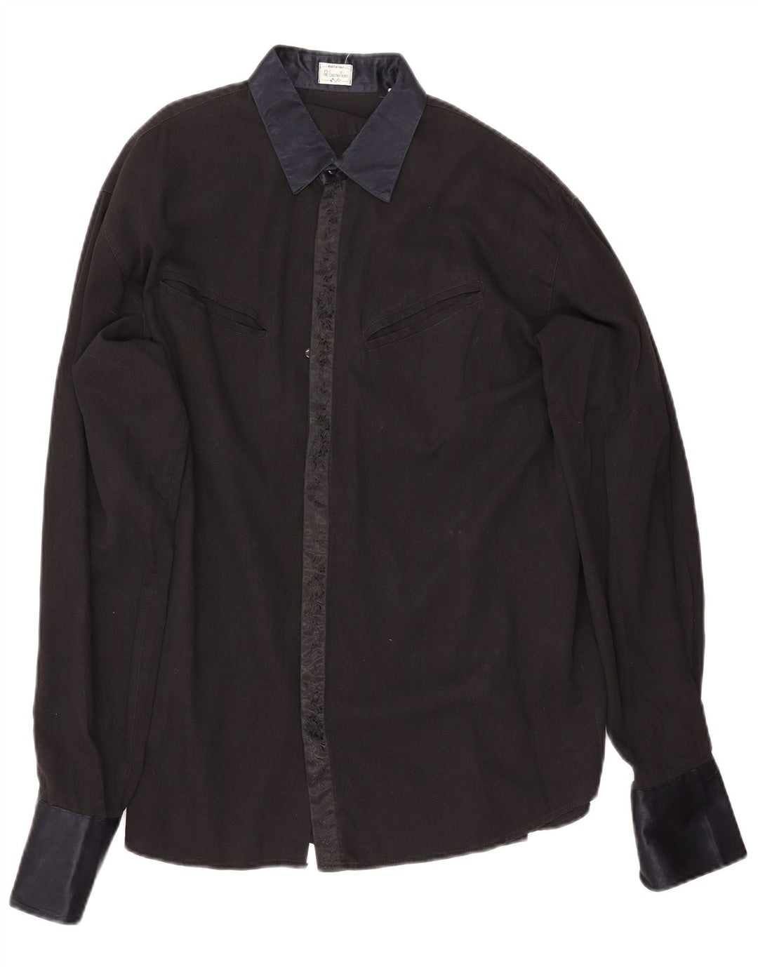 Ανδρικό πουκάμισο Benetton μεγάλο μαύρο βαμβακερό