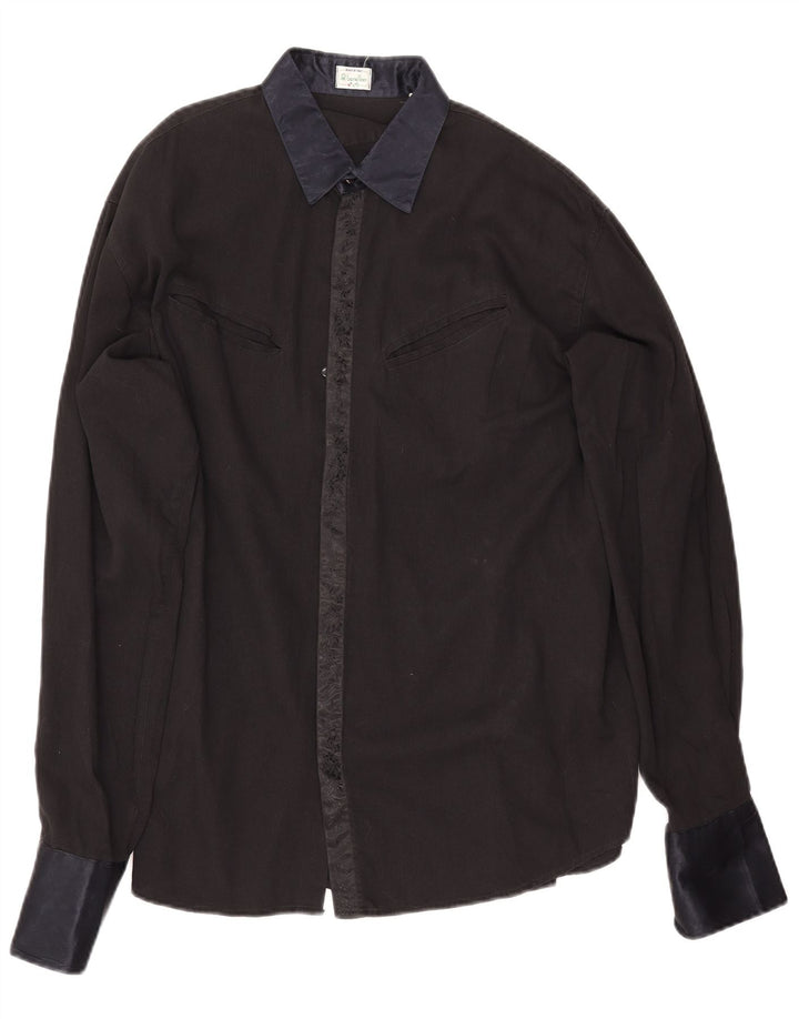 Ανδρικό πουκάμισο Benetton μεγάλο μαύρο βαμβακερό