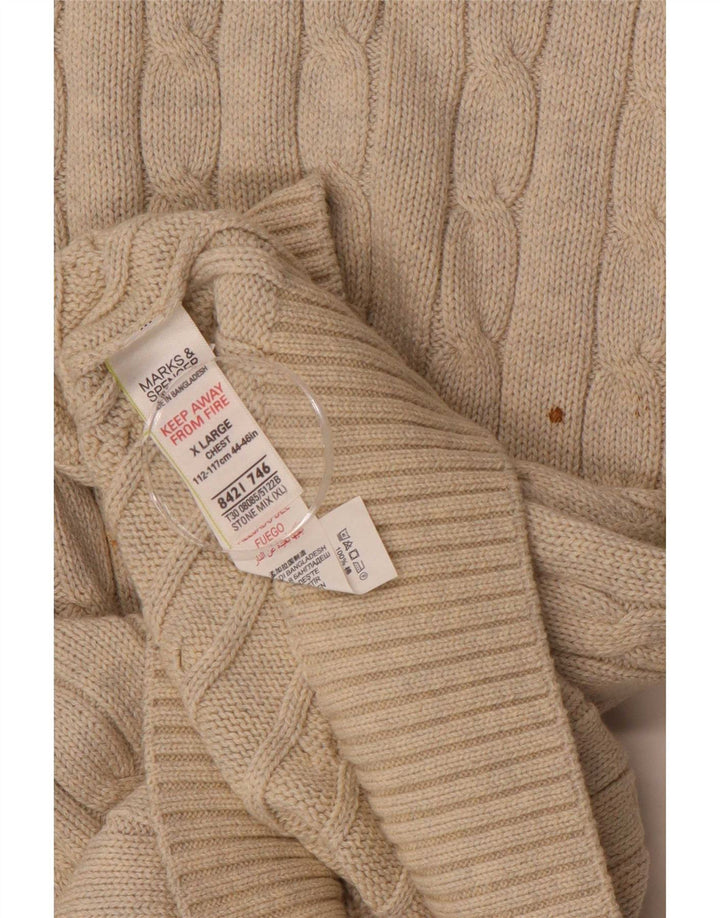 Ανδρικό πουλόβερ Marks & Spencer Crew Neck Jumper XL Beige