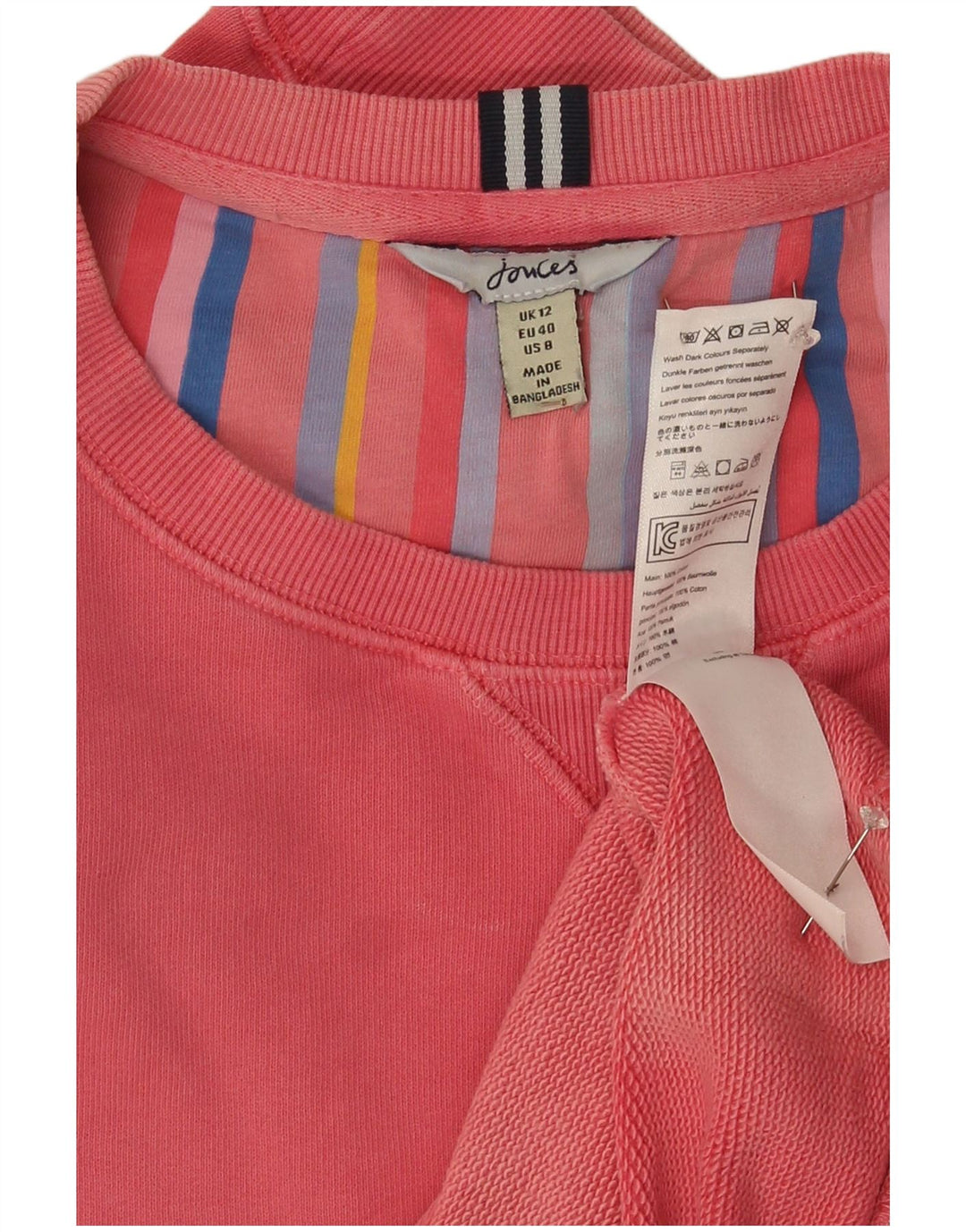 Joules Γυναικείο Φούτερ Jumper UK 12 Ροζ Βαμβακερό μεσαίο