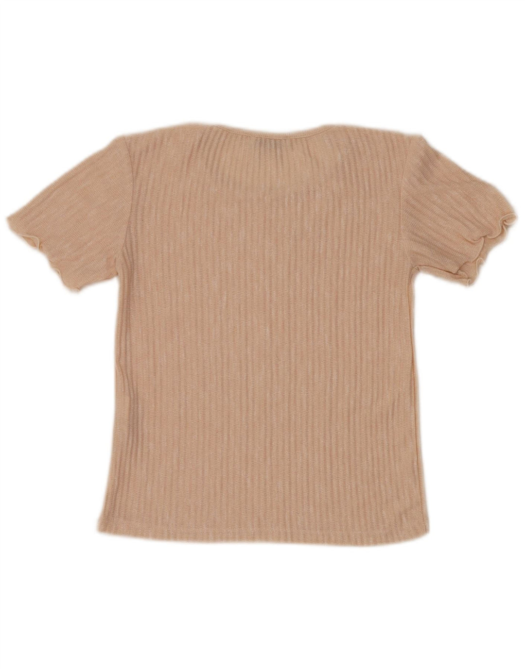 Zara Γυναικεία Μπλούζα Τοπ UK 10 Small Beige ριγέ πολυεστέρας