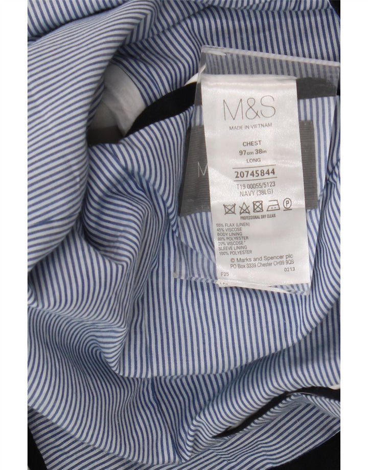 Marks & Spencer Ανδρικό σακάκι με 2 κουμπιά σακάκι UK 38 Medium Navy Blue Λευκό