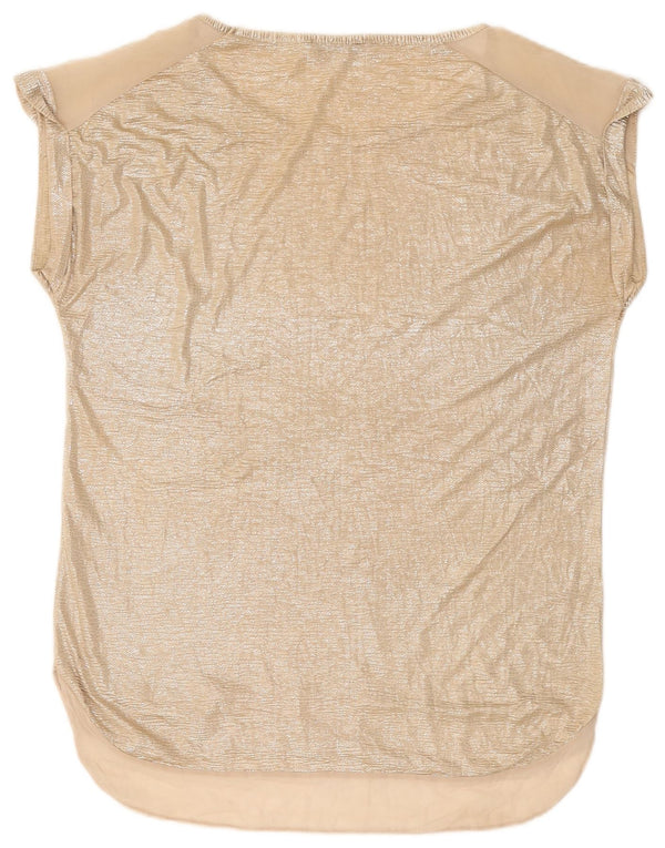 OASIS Γυναικεία Longline Oversized Μπλούζα Top UK 10 Small Gold Polyester