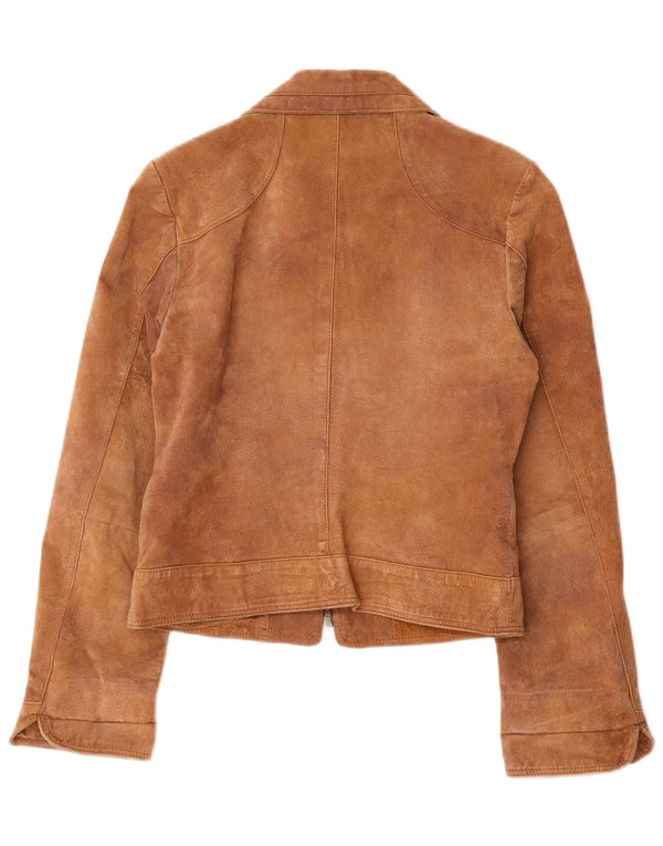 ENJOY Γυναικείο Suede Jacket UK 10 Small Brown Leather