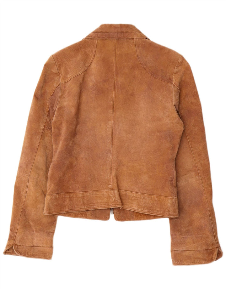 ENJOY Γυναικείο Suede Jacket UK 10 Small Brown Leather