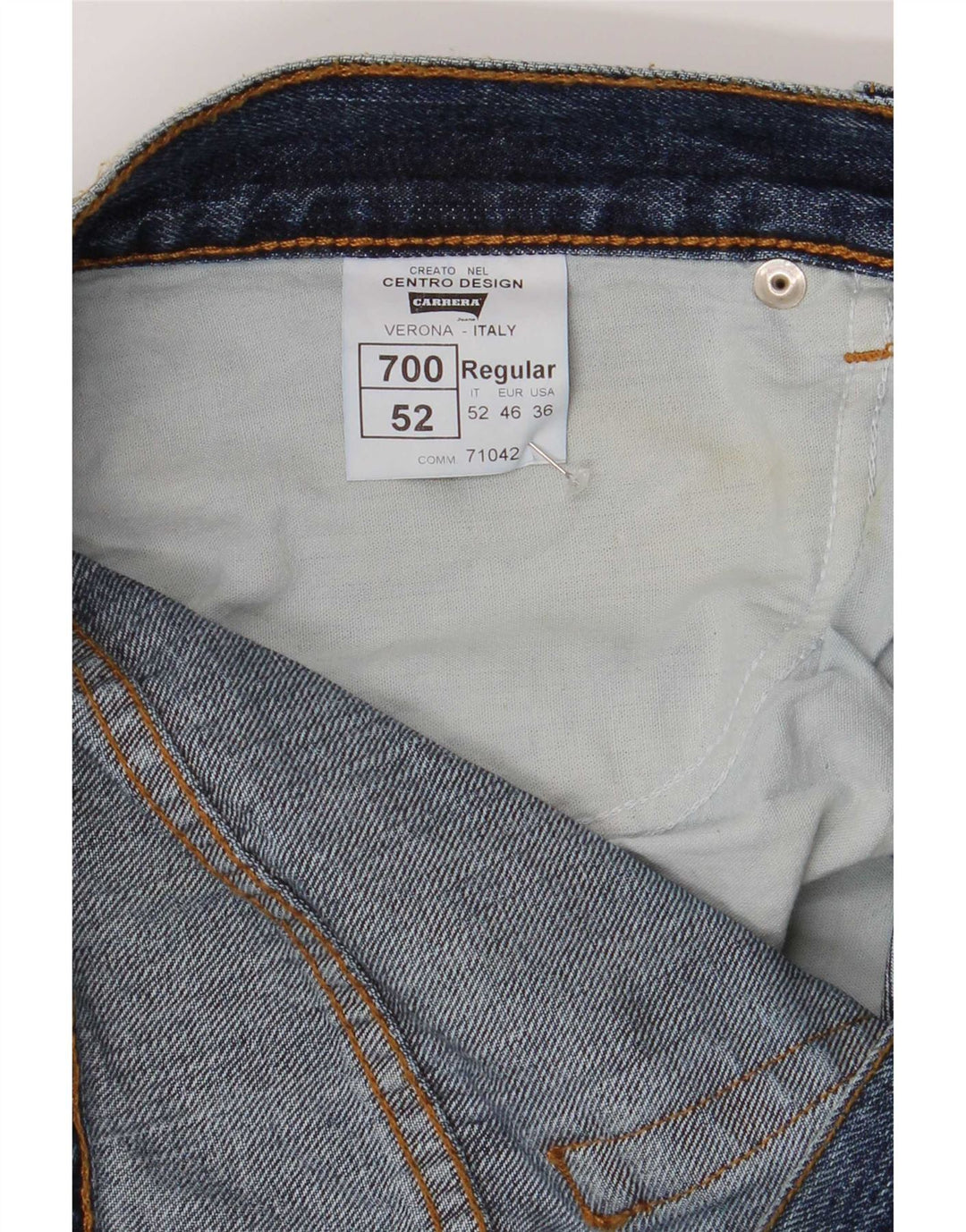 Carrera Mens 700 Regular Straight Jeans W36 L34 Μπλε Βαμβακερό