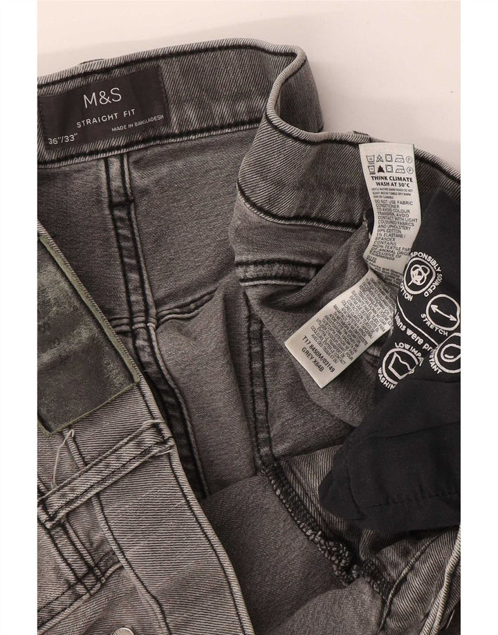 Ανδρικό τζιν ίσιο Marks & Spencer W36 L33 Γκρι βαμβακερό
