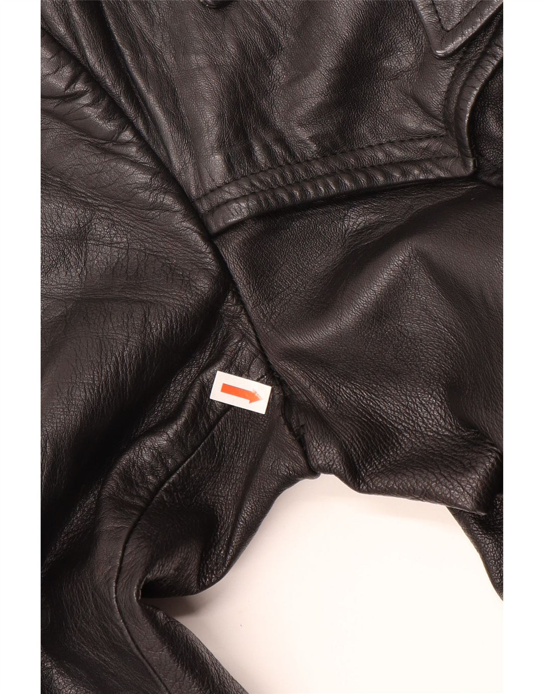 VINTAGE Γυναικείο Δερμάτινο Παλτό UK 12 Medium Black Leather