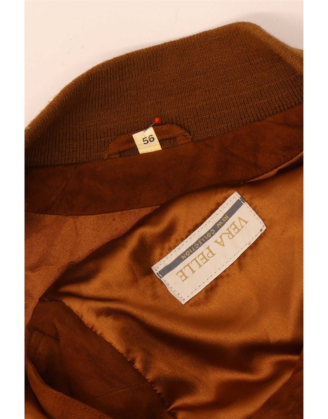Vintage Ανδρικό Suede Bomber Jacket IT 56 3XL Καφέ Δερμάτινο