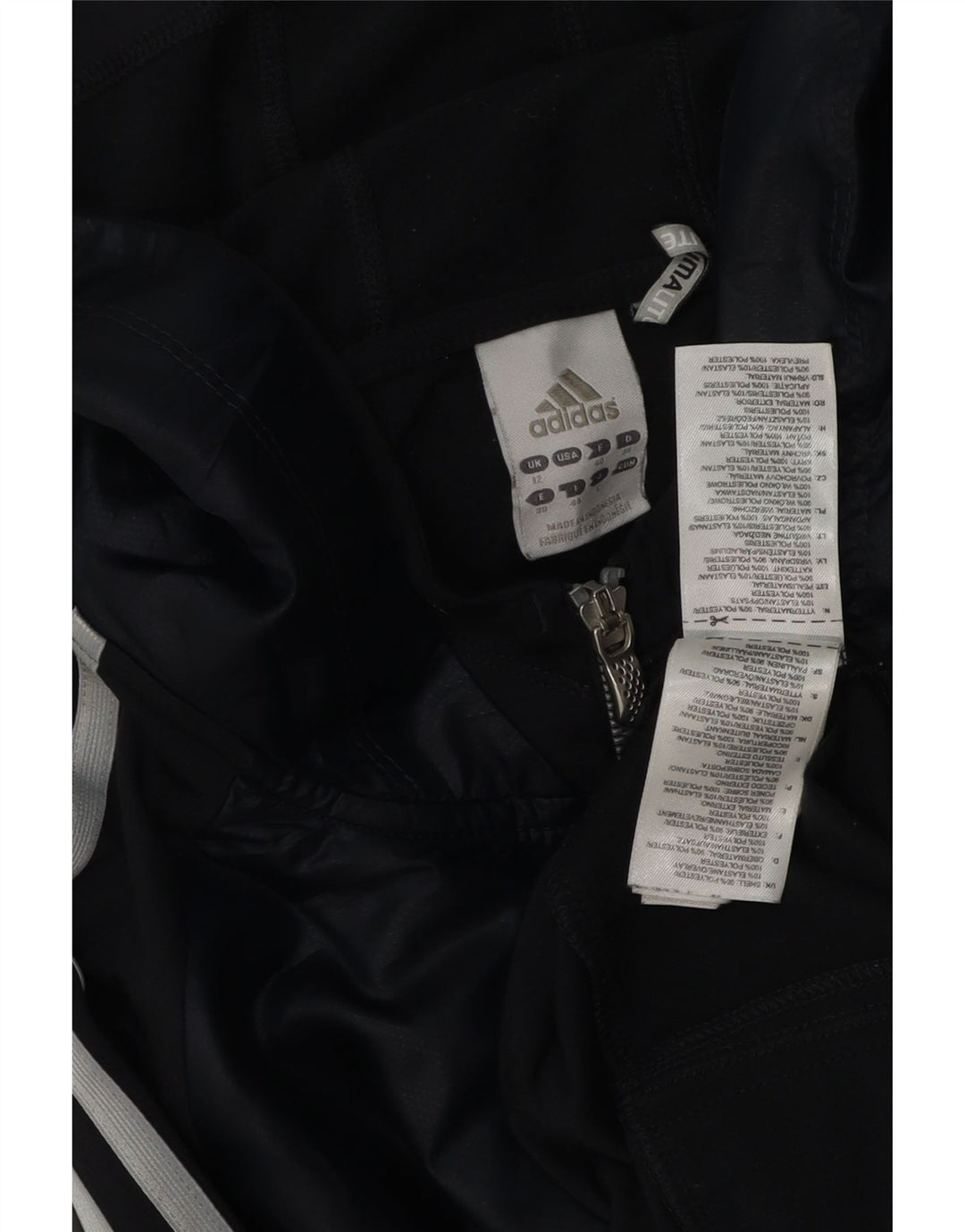 Γυναικεία αθλητική φόρμα Adidas Climalite Hooded Top Jacket UK 12 Medium Navy Blue