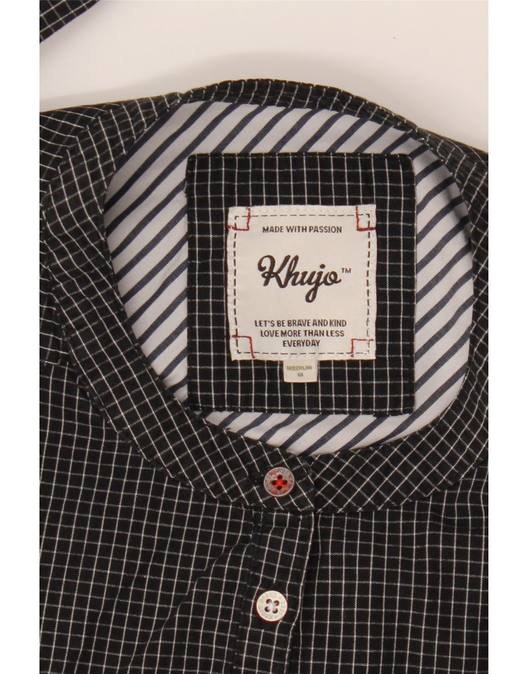 KHUJO Womens Shirt UK 14 Medium Black Check Vintage KHUJO and Second-Hand KHUJO from Messina Hembry 