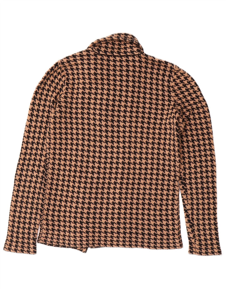 CHAPS Γυναικείο πουλόβερ ζακέτα UK 10 Small Beige Houndstooth βαμβακερό