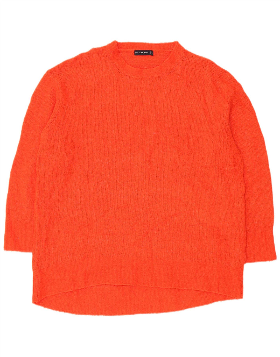 Zara Γυναικείο Longline Oversized πουλόβερ με λαιμόκοψη UK 14 Medium Red