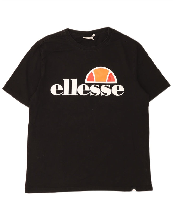 Ellesse Ανδρικό γραφικό T-Shirt Top Μικρό μαύρο βαμβακερό