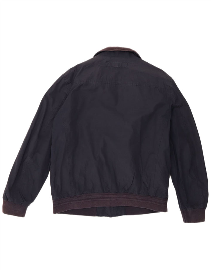 Gant Mens Bomber Jacket UK 40 Large Navy Blue Cotton