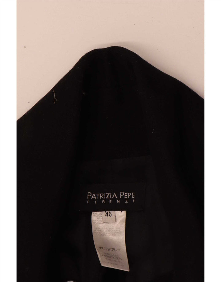 Patrizia Pepe Γυναικείο Παλτό με διπλό στήθος IT 46 Large Black Wool