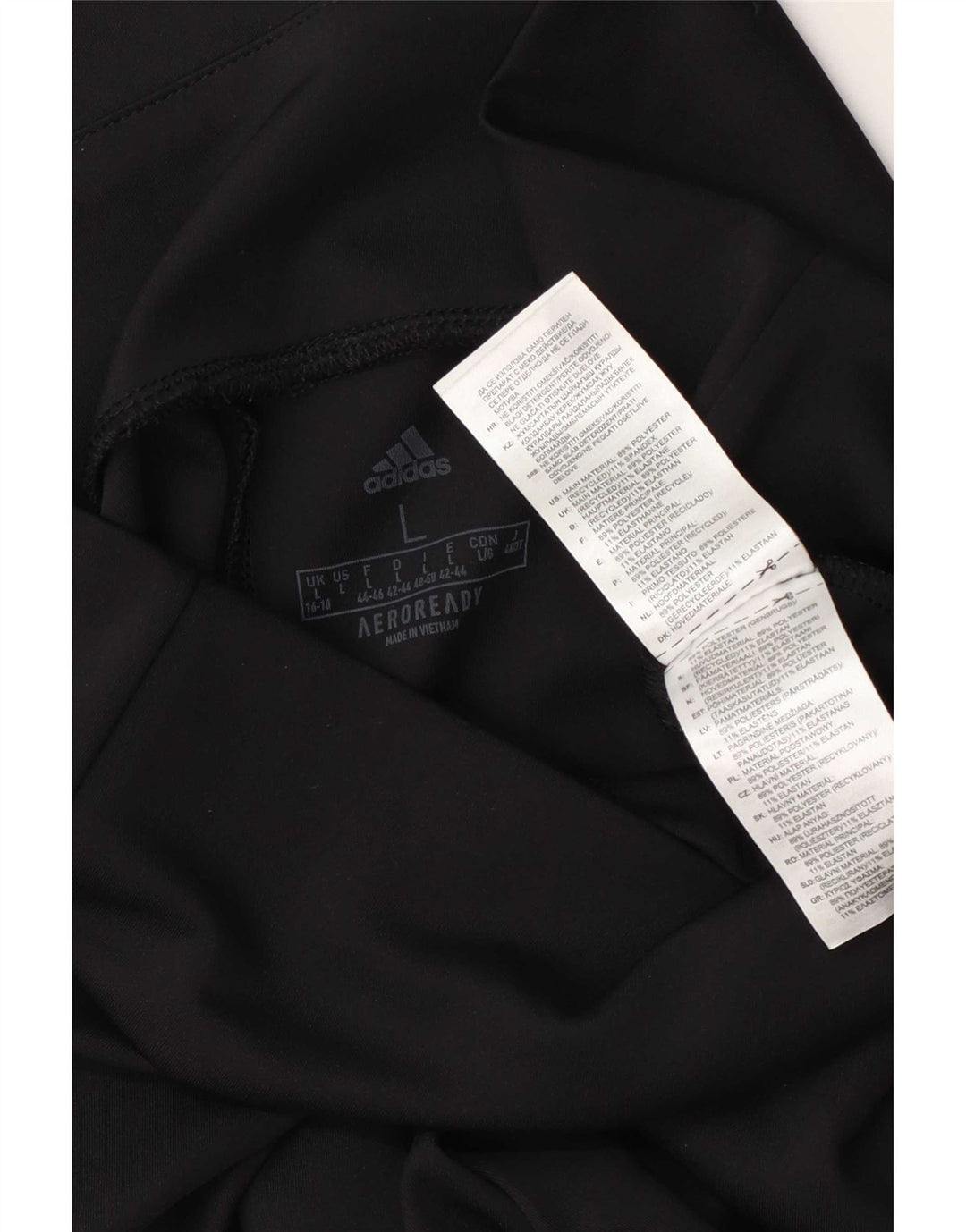 Adidas Γυναικεία κολάν Aeroready UK 16/18 μεγάλο μαύρο πολυεστέρα