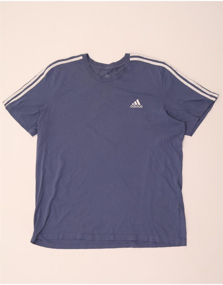 Ανδρικό T-Shirt ADIDAS Top 2XL Μπλε βαμβακερό