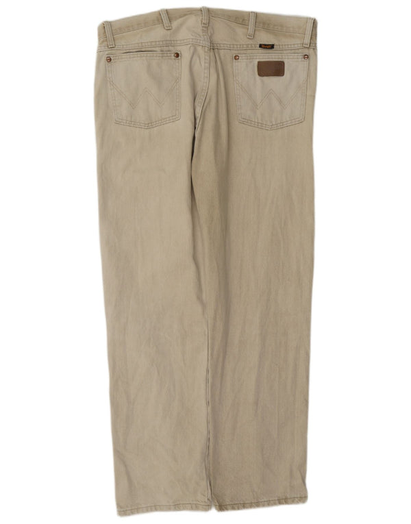 Ανδρικό τζιν ίσιο Wrangler W38 L32 Μπεζ βαμβακερό