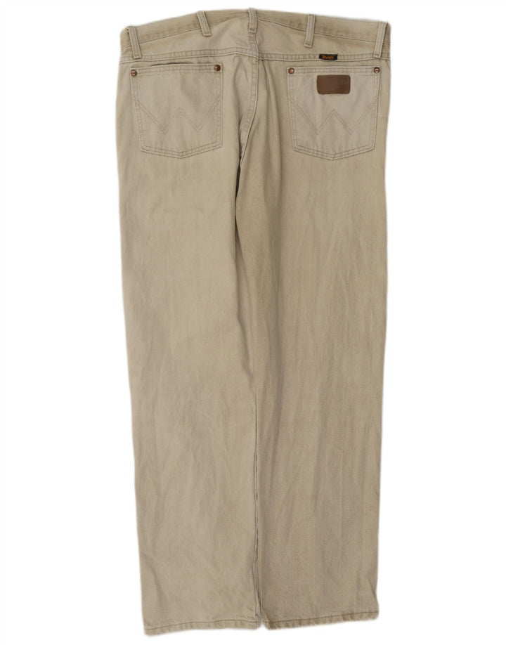 Ανδρικό τζιν ίσιο Wrangler W38 L32 Μπεζ βαμβακερό