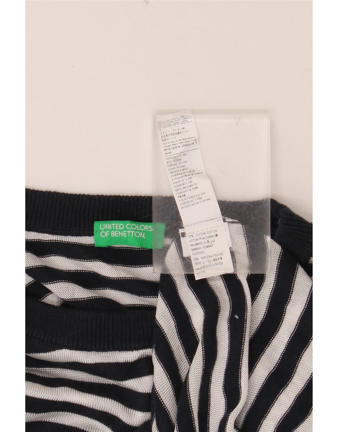 BENETTON Γυναικεία μπλούζα με μανίκια 3/4 τοπ 10 Small Navy Blue Nautical