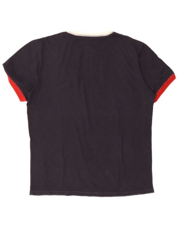 Napapijri Ανδρικό γραφικό T-Shirt Top Large Navy Blue από βαμβάκι