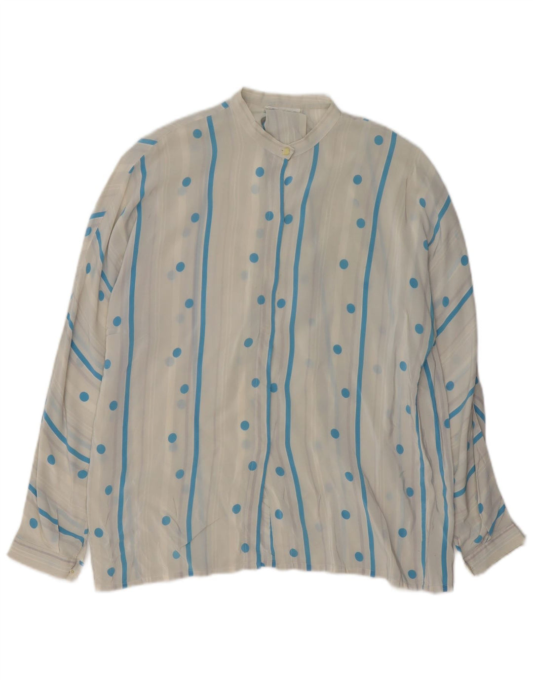 Vintage γυναικείο πουκάμισο μπλούζα UK 16 Large White Pot