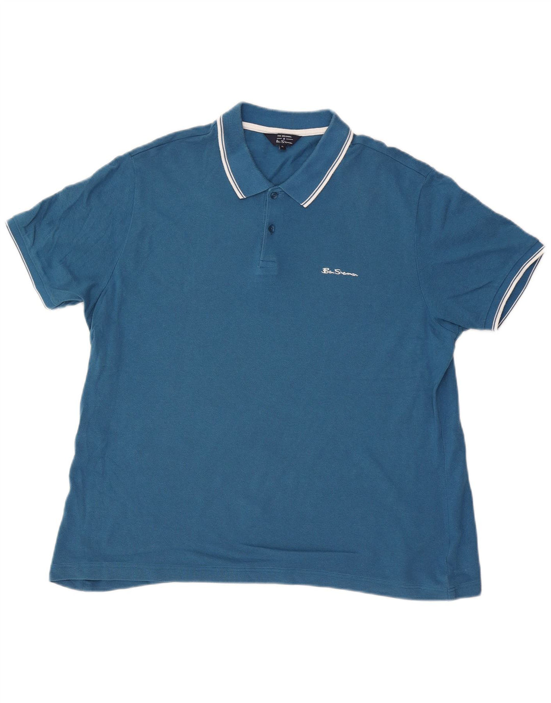 Ανδρικό μπλουζάκι πόλο Ben Sherman XL Μπλε βαμβακερό