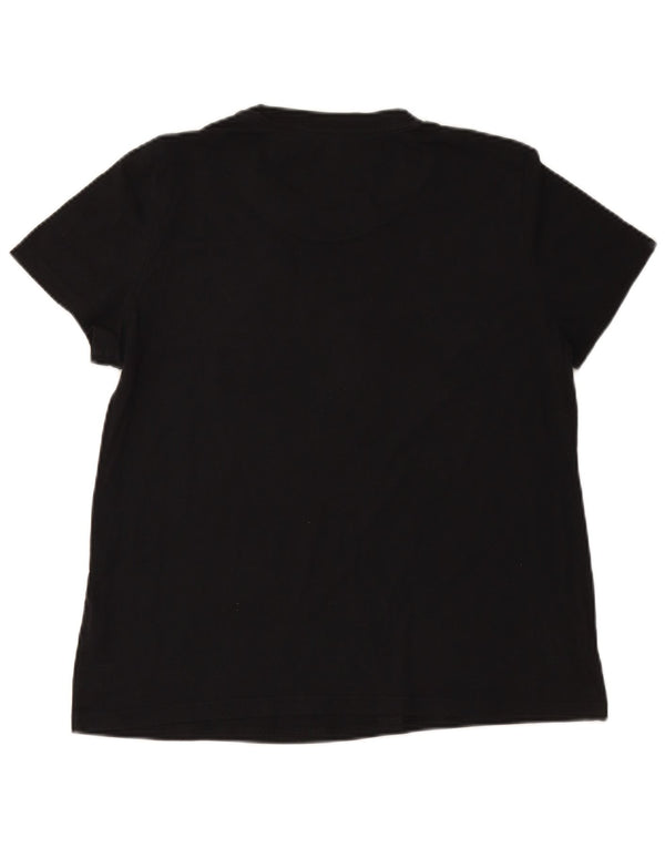 Γυναικείο γραφικό μπλουζάκι ADIDAS Top UK 20/22 XL μαύρο βαμβακερό