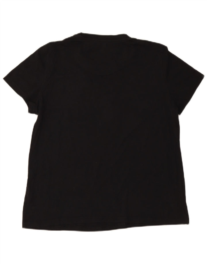 Γυναικείο γραφικό μπλουζάκι ADIDAS Top UK 20/22 XL μαύρο βαμβακερό