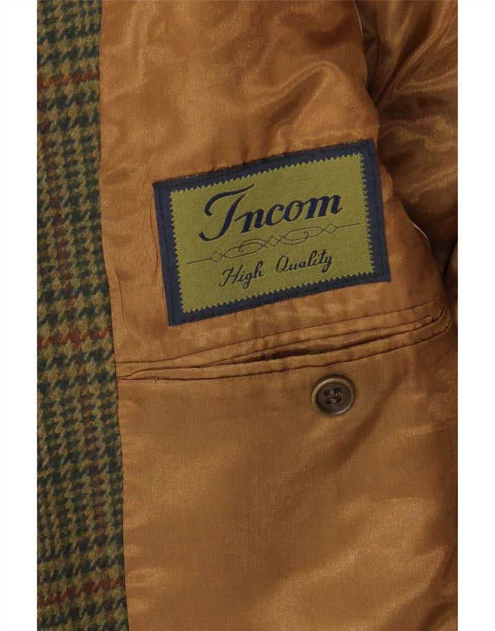 Incom Ανδρικό σακάκι σακάκι με 2 κουμπιά UK 38 Medium Khaki Houndstooth