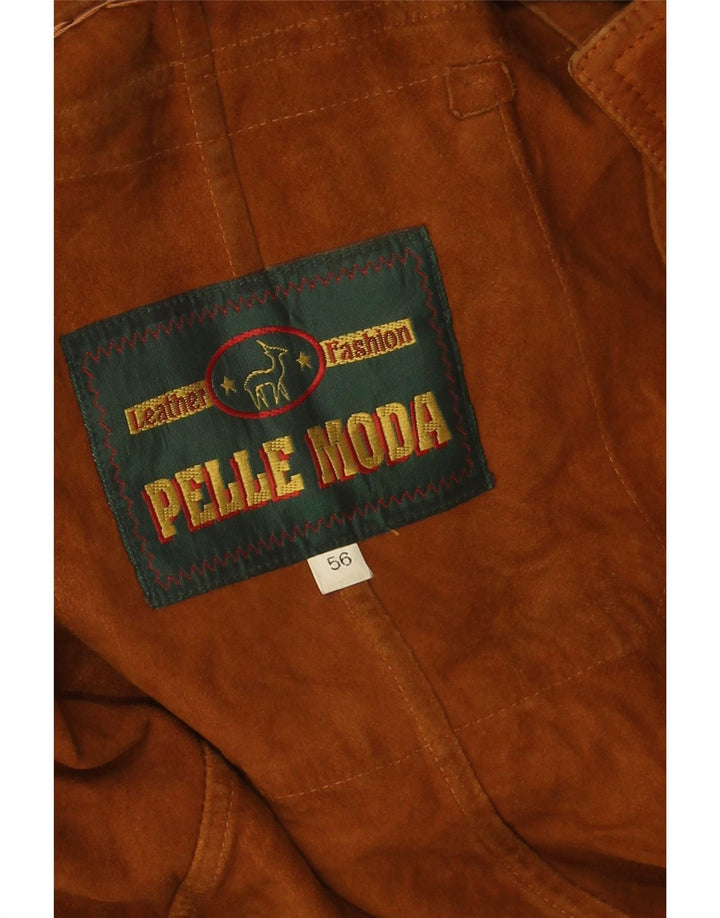 Ανδρικό Suede Jacket Pelle Moda IT 56 3XL Καφέ Δερμάτινο