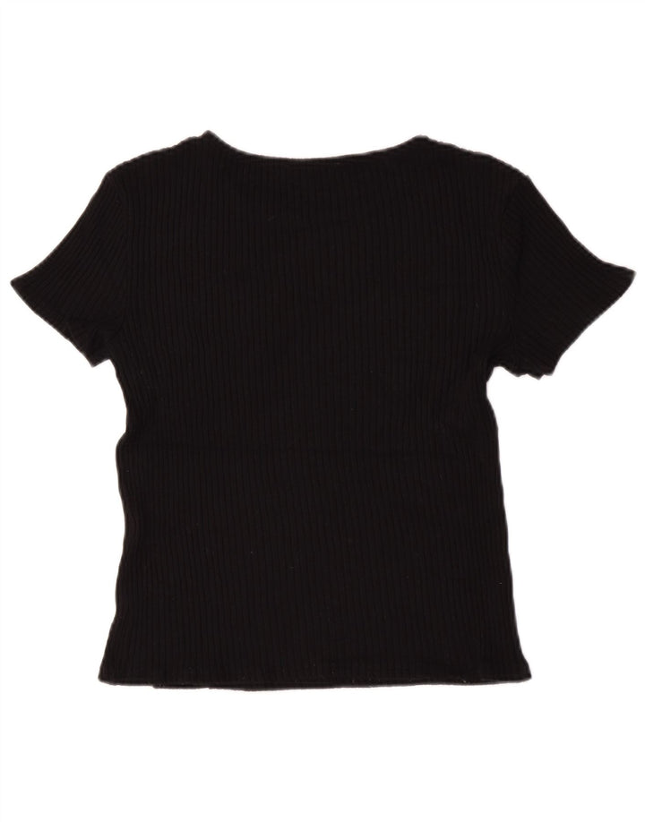 Zara Γυναικείο T-Shirt Top UK 12 Medium Black