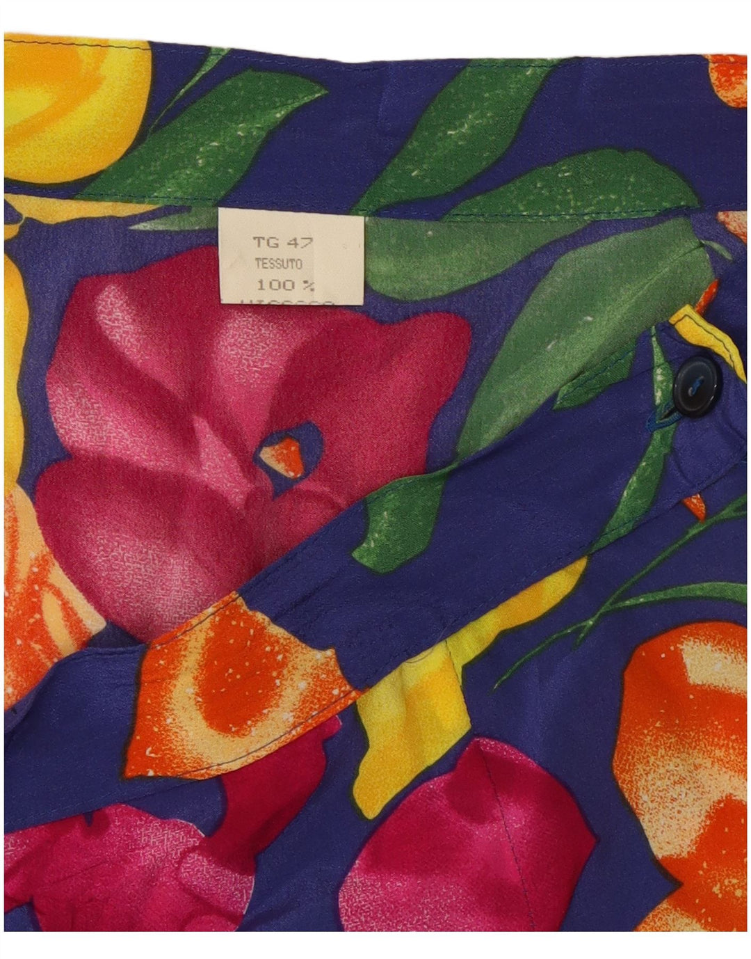 Vintage γυναικεία πλισέ φούστα W34 Μεγάλη πολύχρωμη φλοράλ βισκόζη